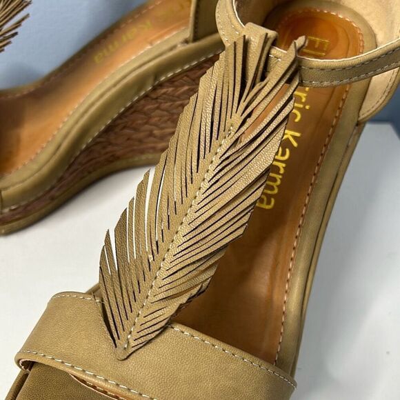 Electric Karma Wedge Heels Olive Sz 8 1/2 - Picture 3 of 10